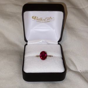 RUBY & DIAMOND RING IN 10K YELLOW GOLD Belk & CO